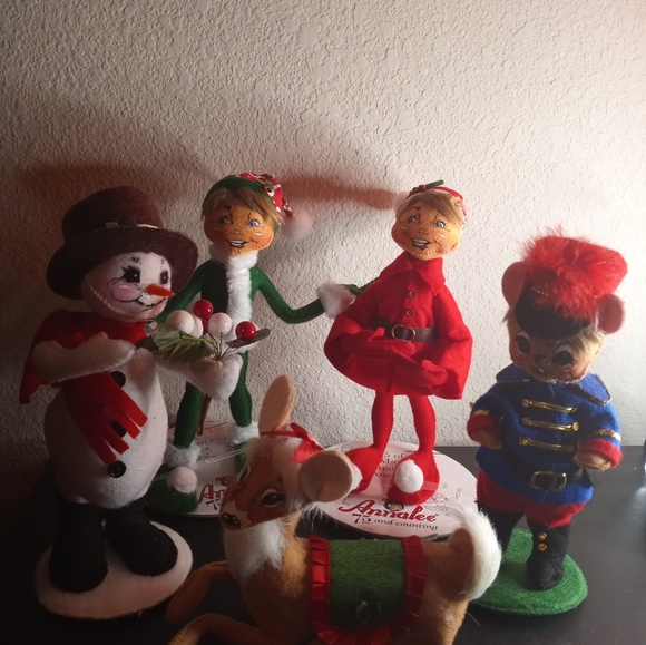 GORGEOUS NEW Annalee Felt Christmas Figurines Set of 5